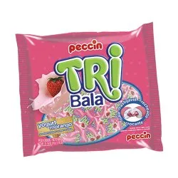 Bala Mastigavel Peccin Tribala Iogurte Morango 600g