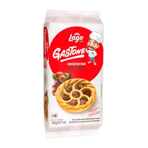 Biscoito Italiano Crostatine Gastone Lago Recheio Cacau Avela 240g