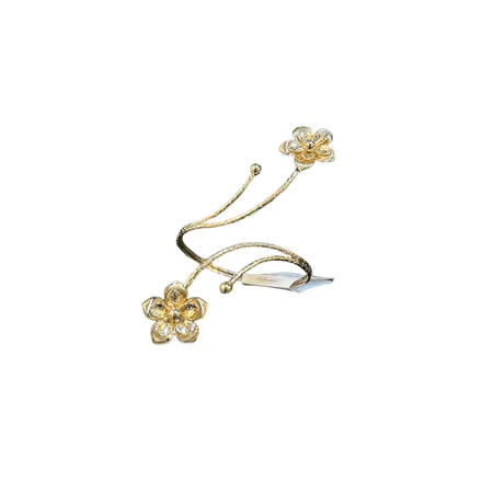 ANTEBRAÇO FOLHEADO FLOR COM BOLINHA DOURADO