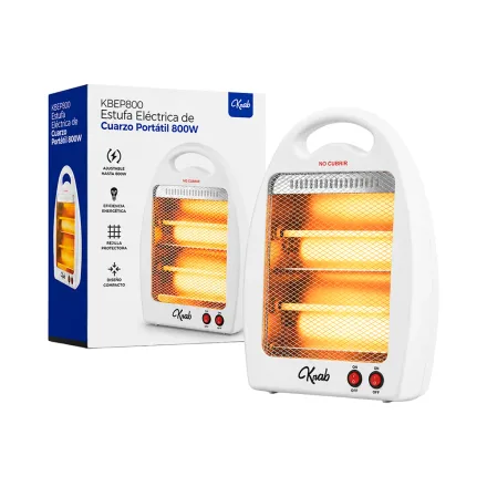 Estufa Eléctrica Krab KBEP800 Quartzo Portátil 800W – Blanco