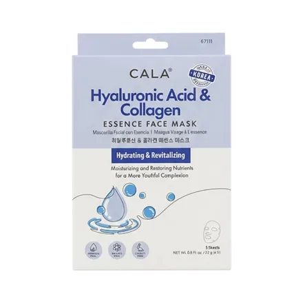Mascarilla Facial Cala Hyaluronic Acid Collagen 5 Piezas
