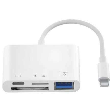 Cable Adaptador Trove Rxy 033 iPhone 4 En 1 Lightning Tf Sd
