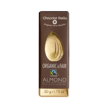 Chocolate Stella Organic Milk Almond 50 Gr
