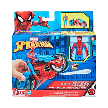 Figura Con Vehículo Hasbro Marvel Spider Man Web Blast Cycle F6899