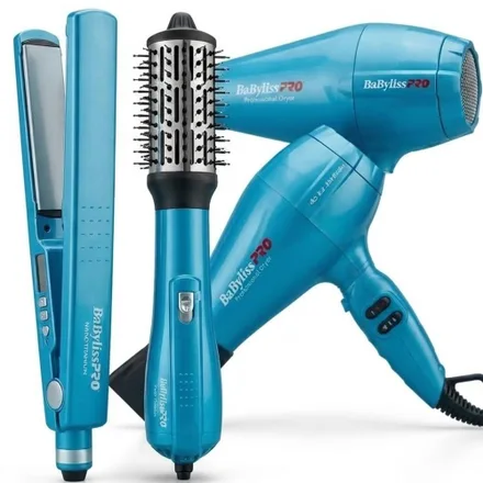 Kit Babylisspro Nano Titanium BNTPP91UZ Secador/Cepillo/Panchita - Azul