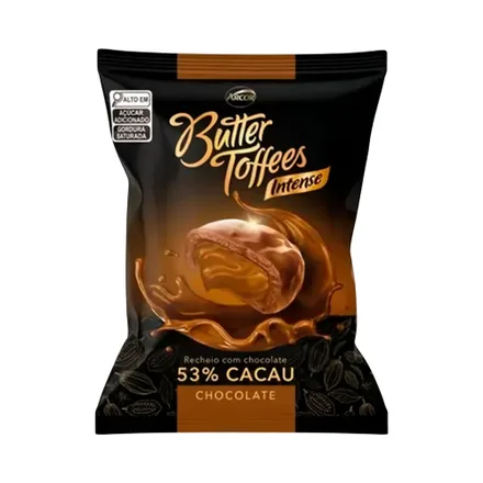Caramelo Arcor Butter Toffees Intense Sabor Chocolate 90g