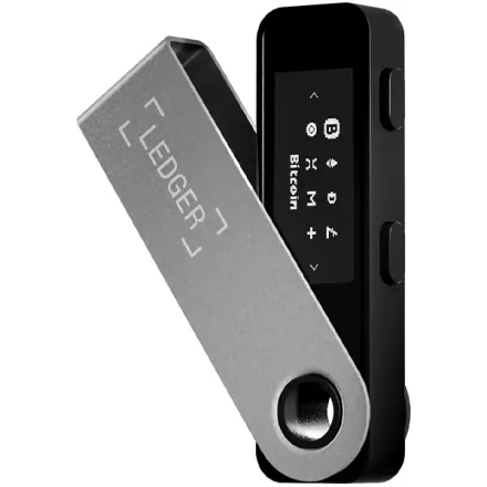 Carteira Digital para Criptomoedas Ledger Nano S Plus para Bitcoins Ether Tokens NFTs - Prata Preto