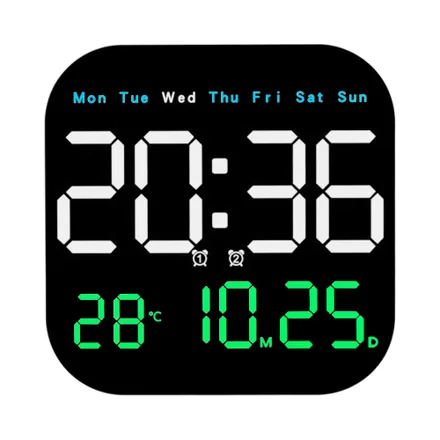 Reloj Digital De Pared Satellite Ac T6844 Led Blanco