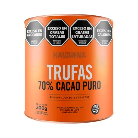 Chocolate Havanna Trufas 70 Cacao Puro 200 Gr