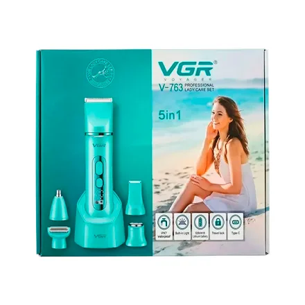 Set Vgr 763 Depilador Lady Care 5 In 1