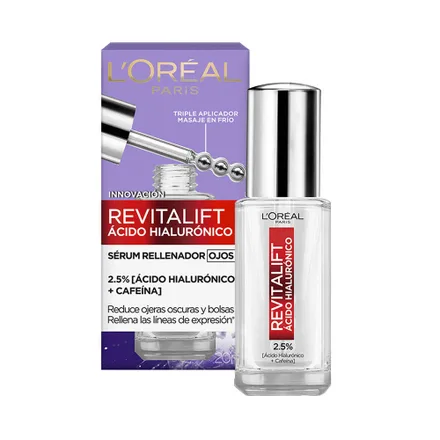 Serum Rellenador Ojos Oreal Revitalift Acido Hialuronico Cafeina 20ml
