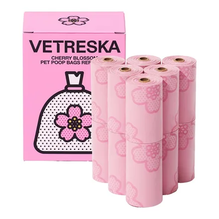 Vetreska Bolsa Excremento Mascota Cherry Blossom 12 Rol