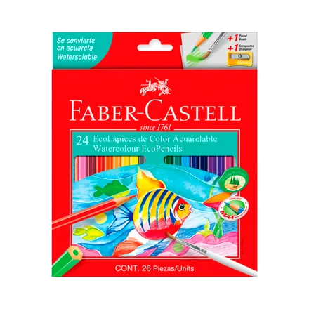 Ecolapices Color Acuarela Faber Castell Watercolour Ex 24