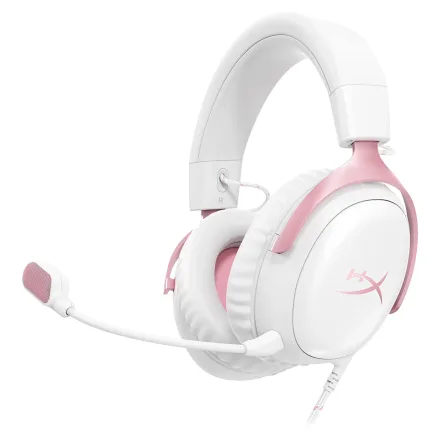 Headset Gamer Kingston HyperX Cloud III 9W1Q4AA 3.5mm - Branco e Rosa