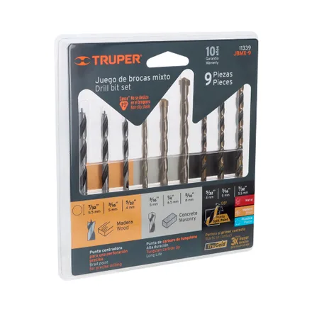 Brocas Truper 9 Piezas