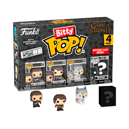 Muneco Funko Bitty Pop Games Of Thrones Ned Stark Arya Nymeria 4 Piezas