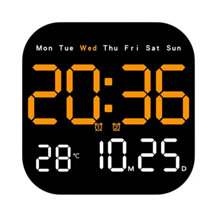 Reloj Digital De Pared Satellite Ac T6841 Led Naranja