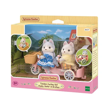 Juego Epoch Sylvanian Families Tandem Cycling Set Husky Sister 5637