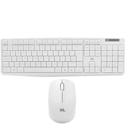 Teclado Mtek + Mouse KM-5239W Wireless Port - Blanco