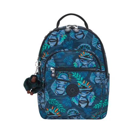 Mochila Kipling Seoul S Blue Monkey Fun