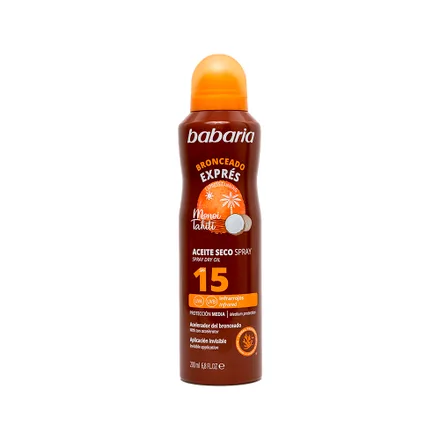 Spray Babaria Aceite Seco Monoi Tahiti Spf 15 200ml