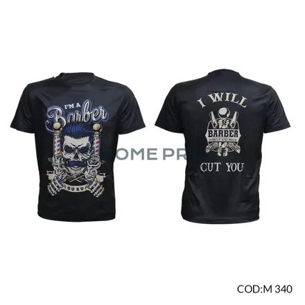 Camiseta de barbeiro tamanho m