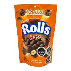Chocolate Costa Rolls Recheio Amendoim Pacote 150g