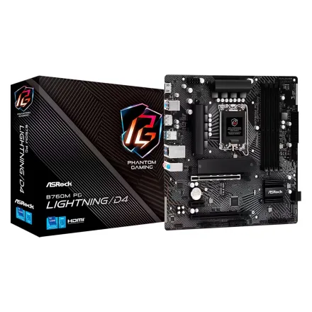 Placa Mae Asrock Pg Lightning D4 Ddr 4 Socket Lga 1700 Chipset B760 Atx