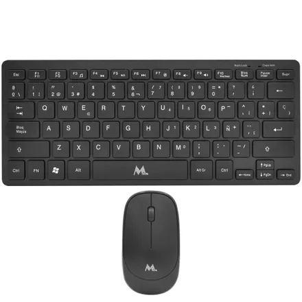 Teclado Mtek + Mouse KM-5276B Wireless Esp - Black