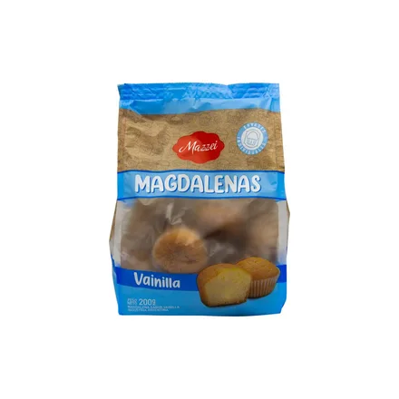 MAGDALENAS SABOR VAINILLA MAZZEI 200GR