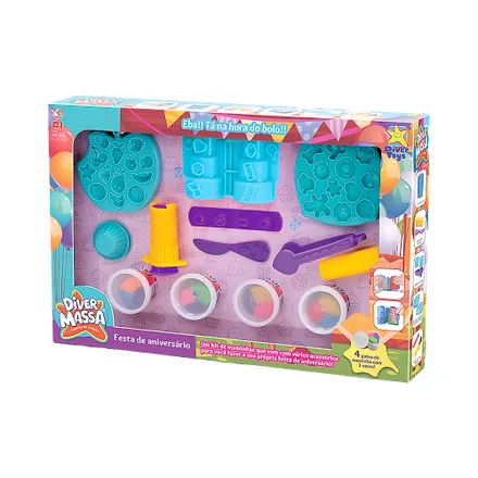 Plastilina Divertoys Diver Massa Fiesta Aniversario 8279 14 Piezas