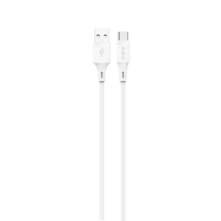 DEVIA CABLE D/SILICONA USB A TIPE C 1.2M 2.4A WHITE