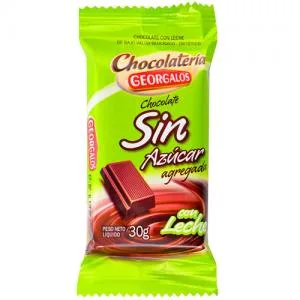 Barra Chocolate Georgalos Ao Leite Acucar 30g