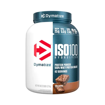 Suplemento Dymatize Iso100 Hydrolyzed Fudge Brownie 1.37 Kg