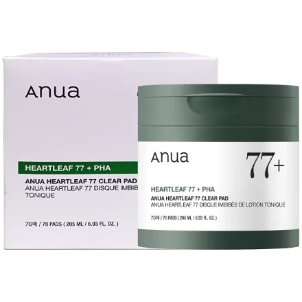 Almofadas Tonicas Anua Heartleaf 77 Plus Pha Clear 70