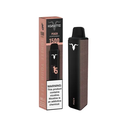 Vape Descartavel Ignite V15 1500 Puffs Peach 5 Nicotina