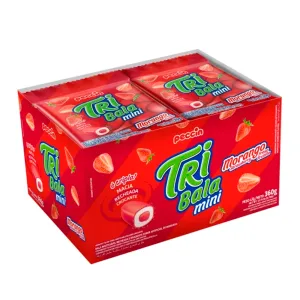 BALA MASTIGÁVEL PECCIN MINI TRIBALA MORANGO CAIXA 12X30G