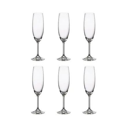 Set Copas Champan Bohemia Bruna 6 Piezas 220ml