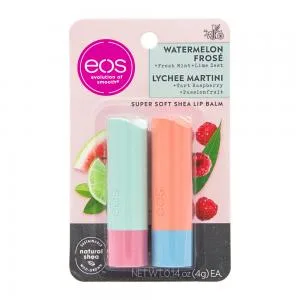 PROTETOR LABIAL EOS STICK WATERMELON LYCHEE COM DOS UNIDADES