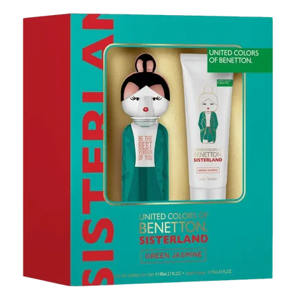 Benetton Sisterland Green Jasmin Eau Toilette Plus Body Lotion 80ml