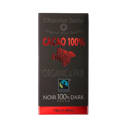 Chocolate Stella Organic Fair 100 Cacao 70g