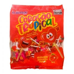 Pirulito Berbau Coracao Morango 600g