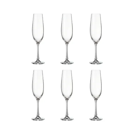 Set Copas Champan Bohemia Sarah 6 Piezas 260ml