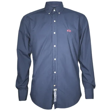Camisa La Martina Masculino Lisa 03 Marinho Regular
