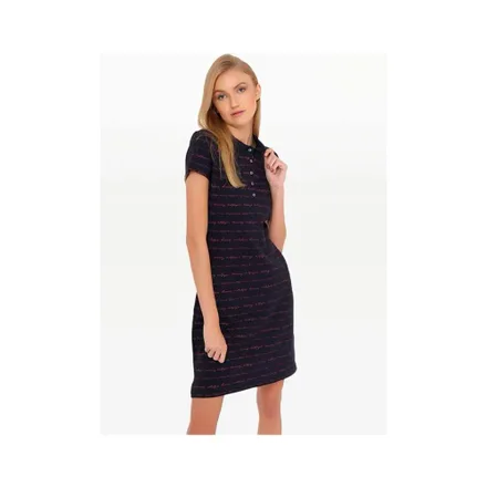 Vestido Tommy Hilfiger Feminina 0YK Scribble Txt Hori 00L