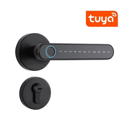FECHADURA DIGITAL S604L BT TUYA BLE/SENHA/CHAVE PRETO