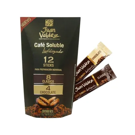 Cafe Soluble Juan Valdez Liofilizado 12 Sticks 18g