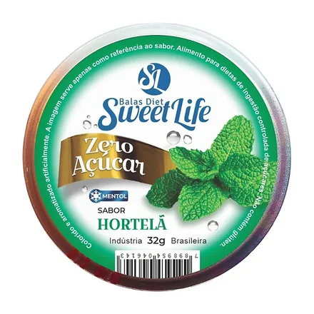 Caramelos Diet Sweet Life Sabor Menta 32g
