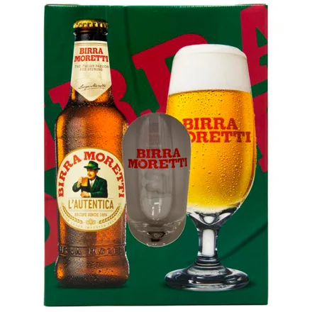 Cerveja Moretti Long Neck 4 Copo 330ml