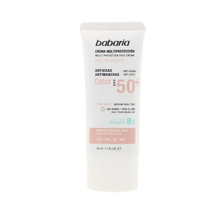 Crema Facial Babaria 360 Photoage Multiproteccion Antimanchas Antiedad Color Medium Spf 50 50ml
